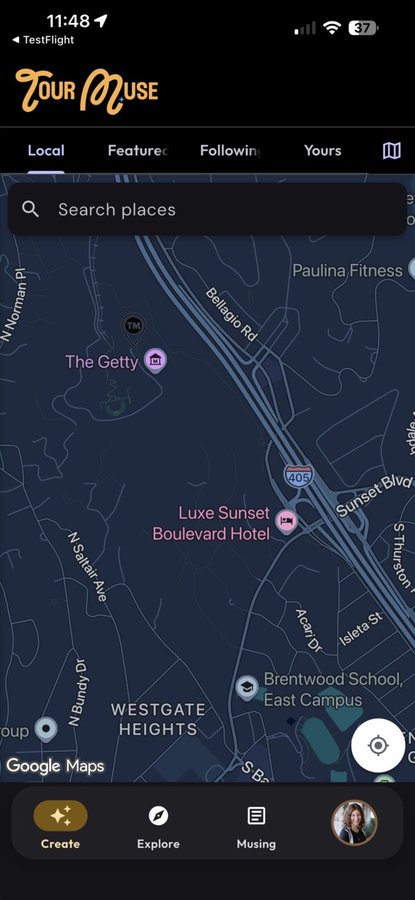 TourMuse map view