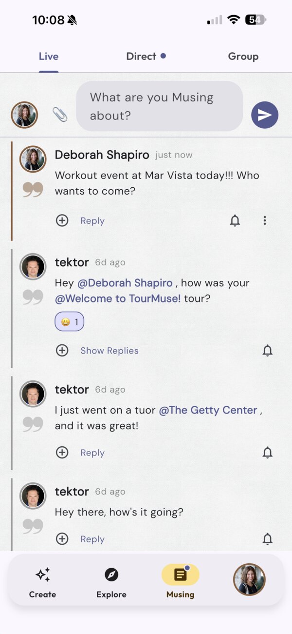 TourMuse Musing feed